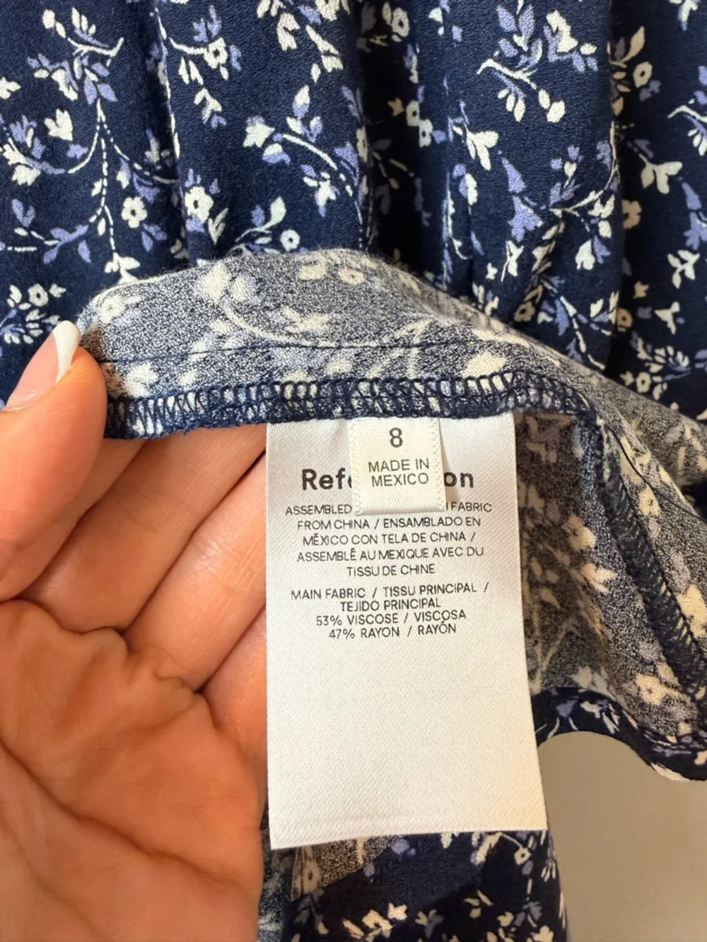 Reformation Mochi Floral-print Mini Dress In‎ Twilight Size 8